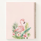 Carnet Flamant rose tropical monogramme (Dos)