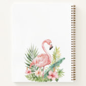 Carnet Flamant rose tropical monogramme (Dos)