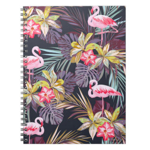 Carnet Flamant rose Tropical : Motif sans couture d'été