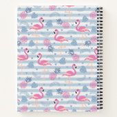 Carnet Flamant rose Whimsical et ananas Motif Monogramme (Dos)