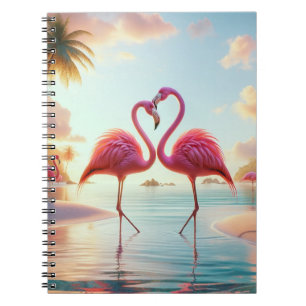 Carnet Flamants en amour Plage tropicale