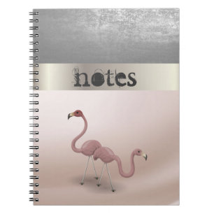 Carnet Flamants Roses Adorables Amoureux - Personnalisé