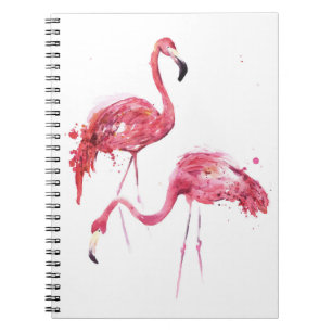 Carnet Flamants roses aquarelle, Design élégant.