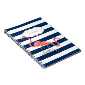 Carnet Flamants roses, Bleu de marine moderne (Côté Droit)