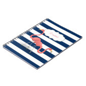 Carnet Flamants roses, Bleu de marine moderne (Côté gauche)