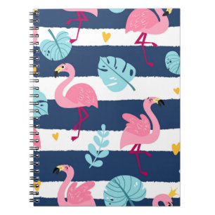 Carnet Flamants roses de dessin : Summer Tropical Vintage