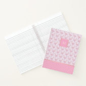 Carnet Flamants roses et points rose tendance avec Monogr (Intérieur)