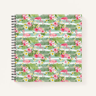 Carnet Flamants roses Et Rayures