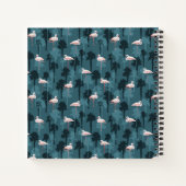 Carnet Flamants roses Pastel En Turquoise (Dos)