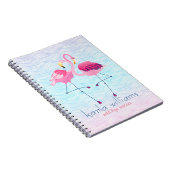 Carnet Flamants roses Roses Et Vagues D'Eau De Plage Abst (Côté Droit)