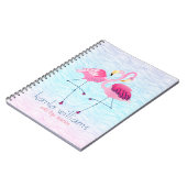 Carnet Flamants roses Roses Et Vagues D'Eau De Plage Abst (Côté gauche)