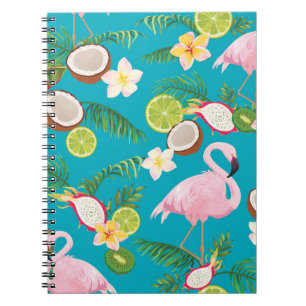 Carnet Flamants roses roses : Tropical Seamless Motif