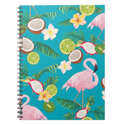 Carnet Flamants roses roses : Tropical Seamless Motif (Devant)
