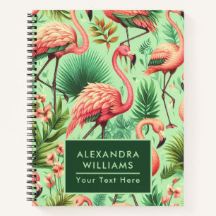 Carnet Flamants roses roses vintages