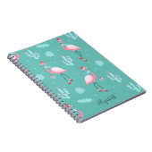 Carnet Flamants roses Santa Hat présente des flocons de n (Côté Droit)