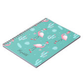 Carnet Flamants roses Santa Hat présente des flocons de n (Côté gauche)