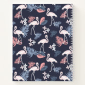 Carnet Flamants roses tropicaux feuilles à motif Monogram (Dos)