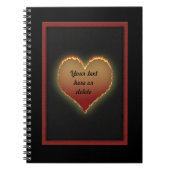 Carnet flamboyant de coeur de Customizeable (Devant)