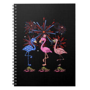 Carnet Flamingo American Flag For 4th July