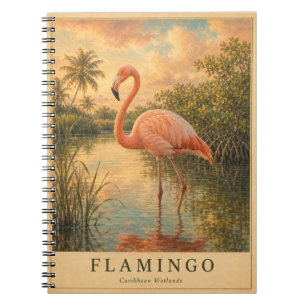 Carnet Flamingo Caribbean Wetlands VINTAGE