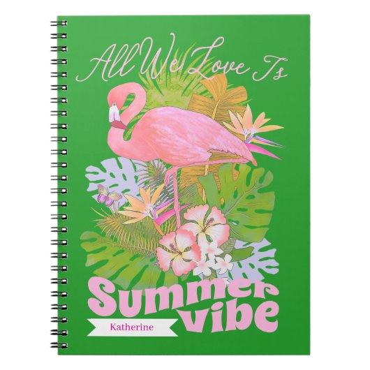 Carnet Flamingo Été Vert (Devant)