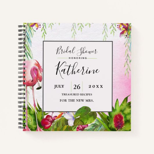 Carnet Flamingo Floride Floral Tropical (Devant)