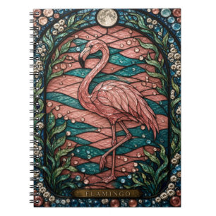 Carnet Flamingo rose Lagune Illumina vitrail