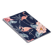Carnet Flamingo rose, palmiers, rose, fleur d'orchidées, (Côté Droit)