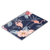 Carnet Flamingo rose, palmiers, rose, fleur d'orchidées, (Côté gauche)