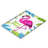 Carnet Flamingo rose Position tropicale sur une jambe (Côté gauche)
