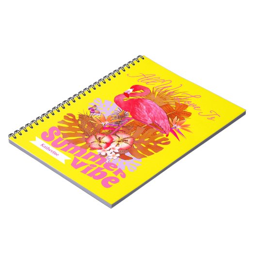 Carnet Flamingo Summer Yellow (Côté gauche)
