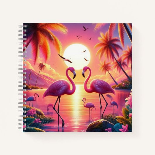Carnet Flamingo sunset notebook! (Devant)