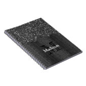 Carnet Flamme blanc noir scintille bois rustique Monogram (Côté Droit)