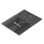 Carnet Flamme blanc noir scintille bois rustique Monogram (Côté gauche)
