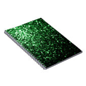 Carnet Flamme de parties scintillant vert foncé (Côté Droit)