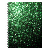Carnet Flamme de parties scintillant vert foncé (Devant)