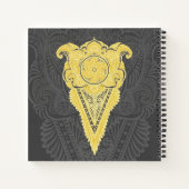 Carnet flamme dorée ornementale (Dos)