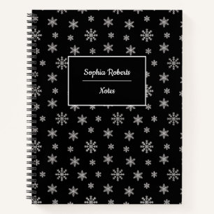 Carnet Flammes de neige à thème hivernal motif moderne