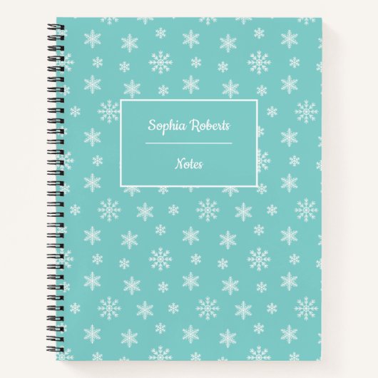 Carnet Flammes de neige à thème hivernal motif moderne tu (Devant)