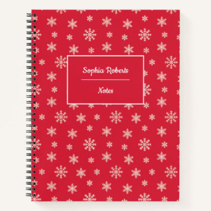 Carnet Flammes de neige à thème hivernal rouge motif mo