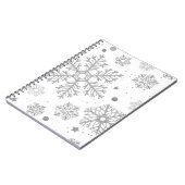 Carnet Flammes de neige en argent sur blanc (Côté gauche)