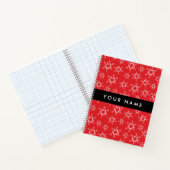 Carnet Flammes de neige rouges et blanches, Votre nom, Pe (Intérieur)