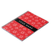 Carnet Flammes de neige rouges et blanches, Votre nom, Pe (Côté gauche)
