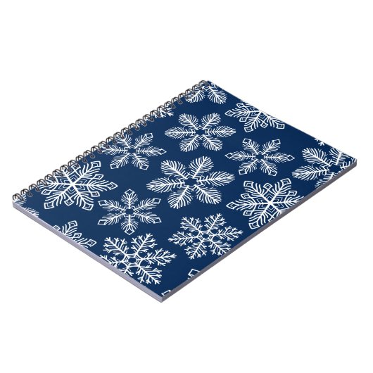 Carnet Flammes de neige sur bleu foncé (Côté gauche)