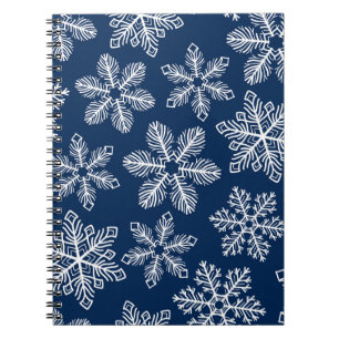 Carnet Flammes de neige sur bleu foncé