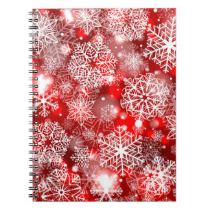 Carnet Flammes de neige sur rouge