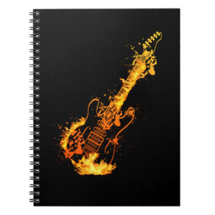Carnet Flammes de rock et de rouleaux Brûler la guitare