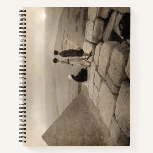 Carnet Flapper Girls Sunrise Khufu Pyramid, Égypte 1920 (Devant)