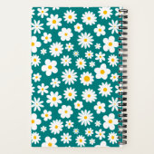 Carnet Flat moderne marguerite graphique Turquoise bleu (Verso)