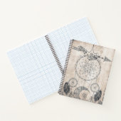 Carnet Flèche à griffes mandala lune Dreamcatcher plumes (Intérieur)